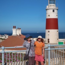 Marion and Sarah with Europe Point Trinity Lighthouse